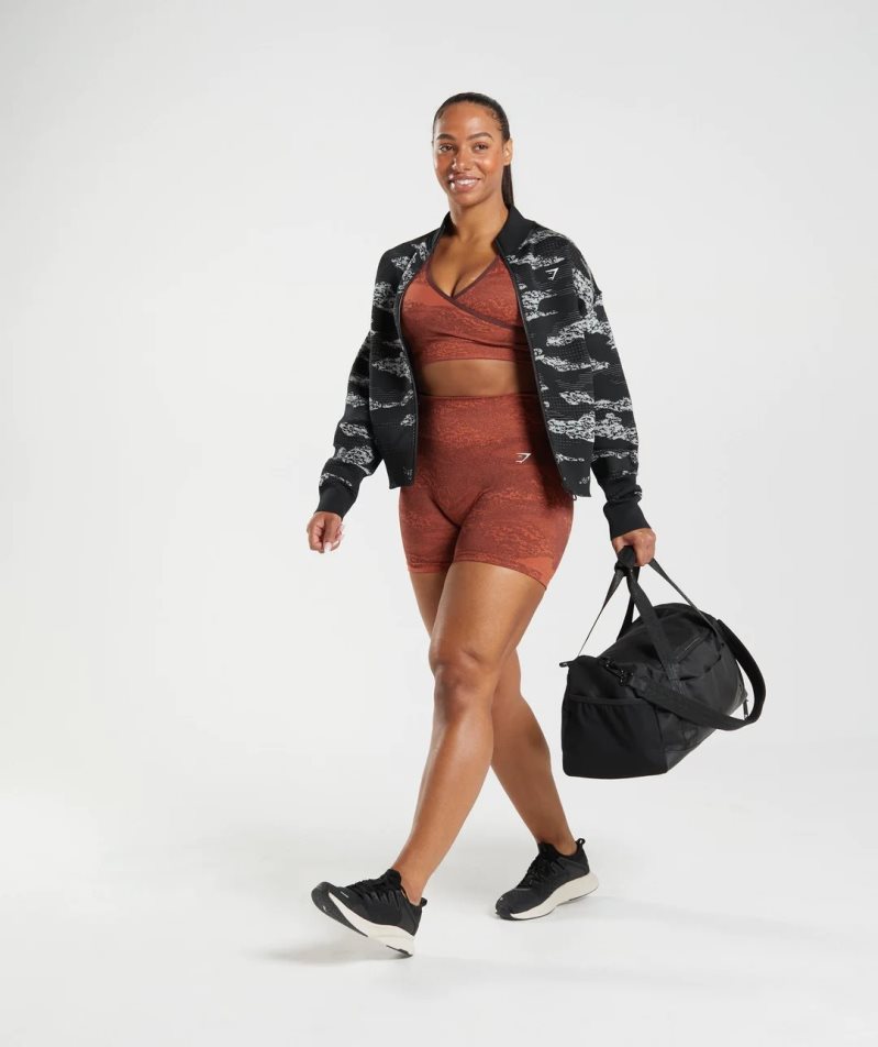 Women's Gymshark Adapt Camo Seamless Track Jackets Black | CA N7DA38